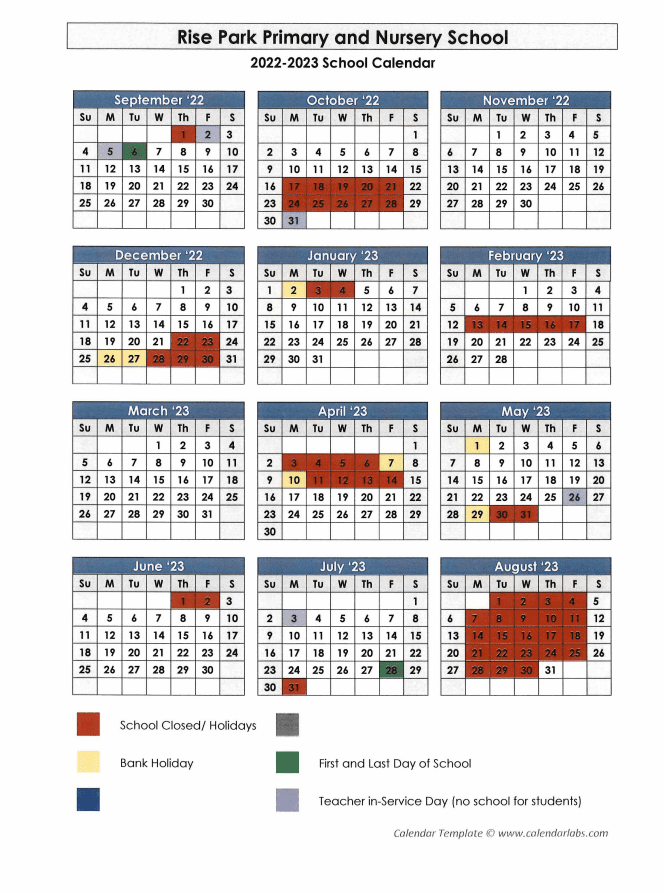 Term Dates - Rise Park Primary and Nursery